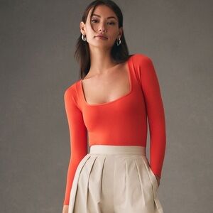Anthropologie Orange Bodysuit